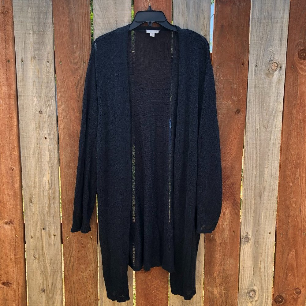 J.JILL cardigan sweater open front linen blend plus size 3X